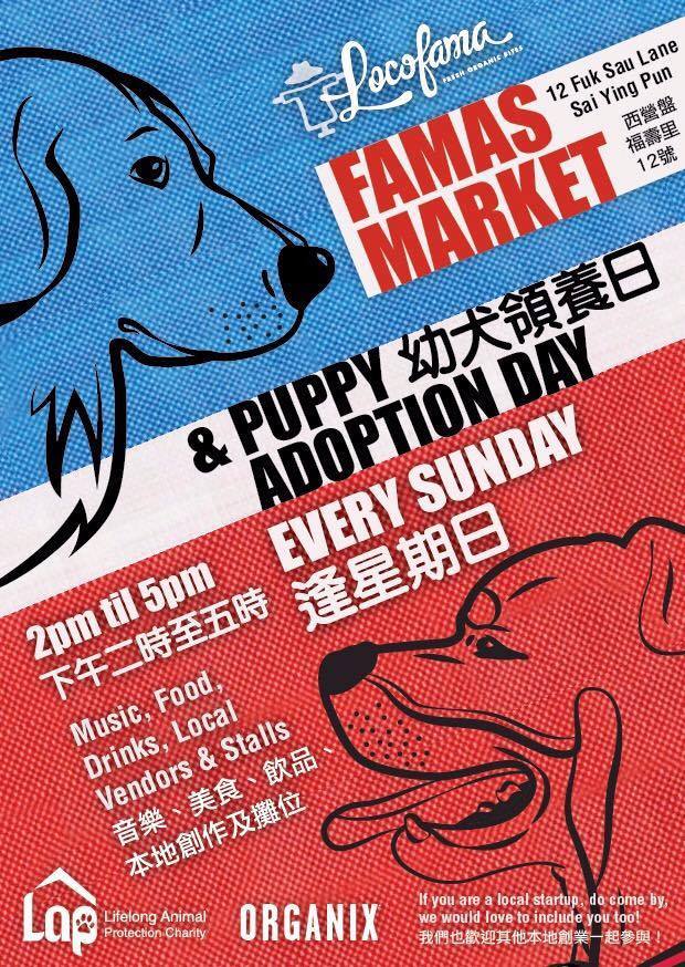 Sunday Puppy Adoption Day and Famas Market